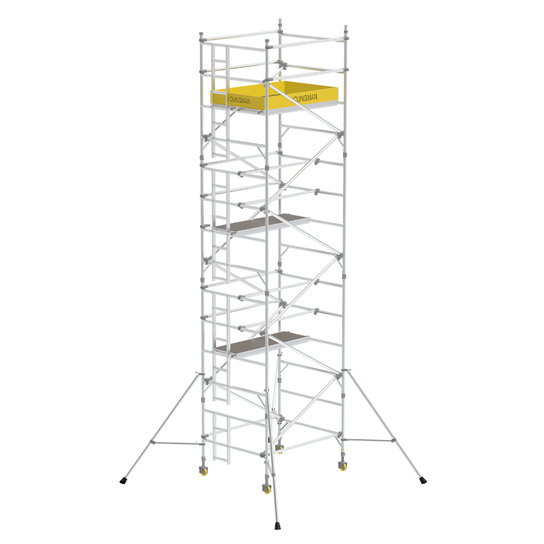 Youngman Light Weight Heavy Duty 7m Double Width Aluminum Access Scaffold Towers - BoSS