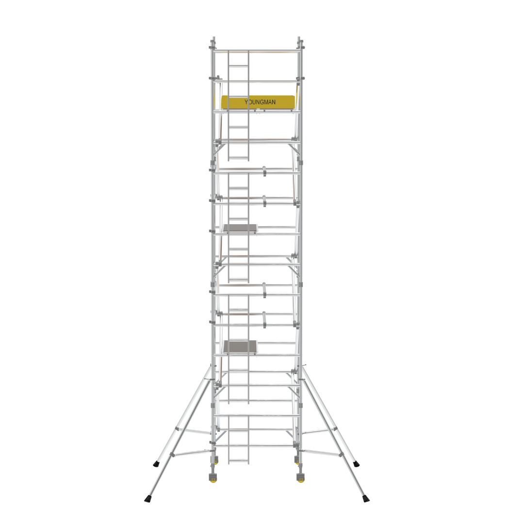 Youngman Light Weight Heavy Duty 7m Double Width Aluminum Access Scaffold Towers - BoSS