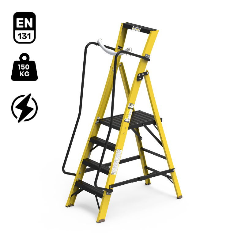 Industrial FRP (Fiberglass) Heavy Duty Ladder Y-Access Megastep -  Work Platform